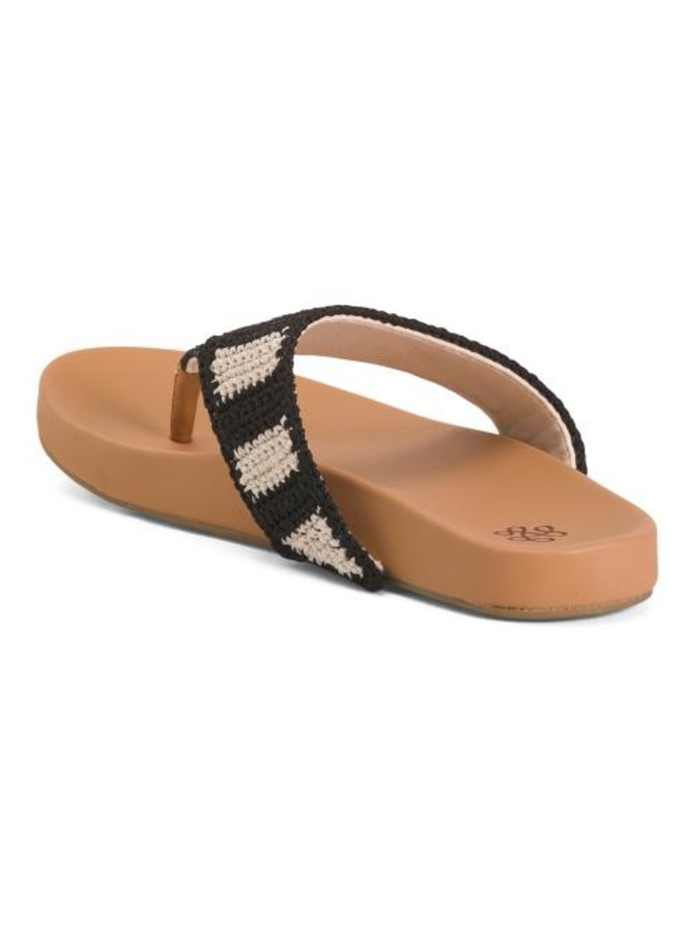 The SAK Women's Embroided Everly Thong Sandal Black White Stripe Size 9 NEW - Picture 3 of 7